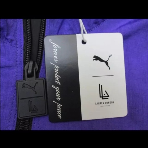 PUMA x Lauren London Track Jacket Black/Purple Windbreaker Medium - Picture 4 of 9